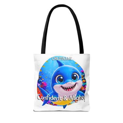 Personalized Kids Shark Beach Tote Bag Confident & Mighty