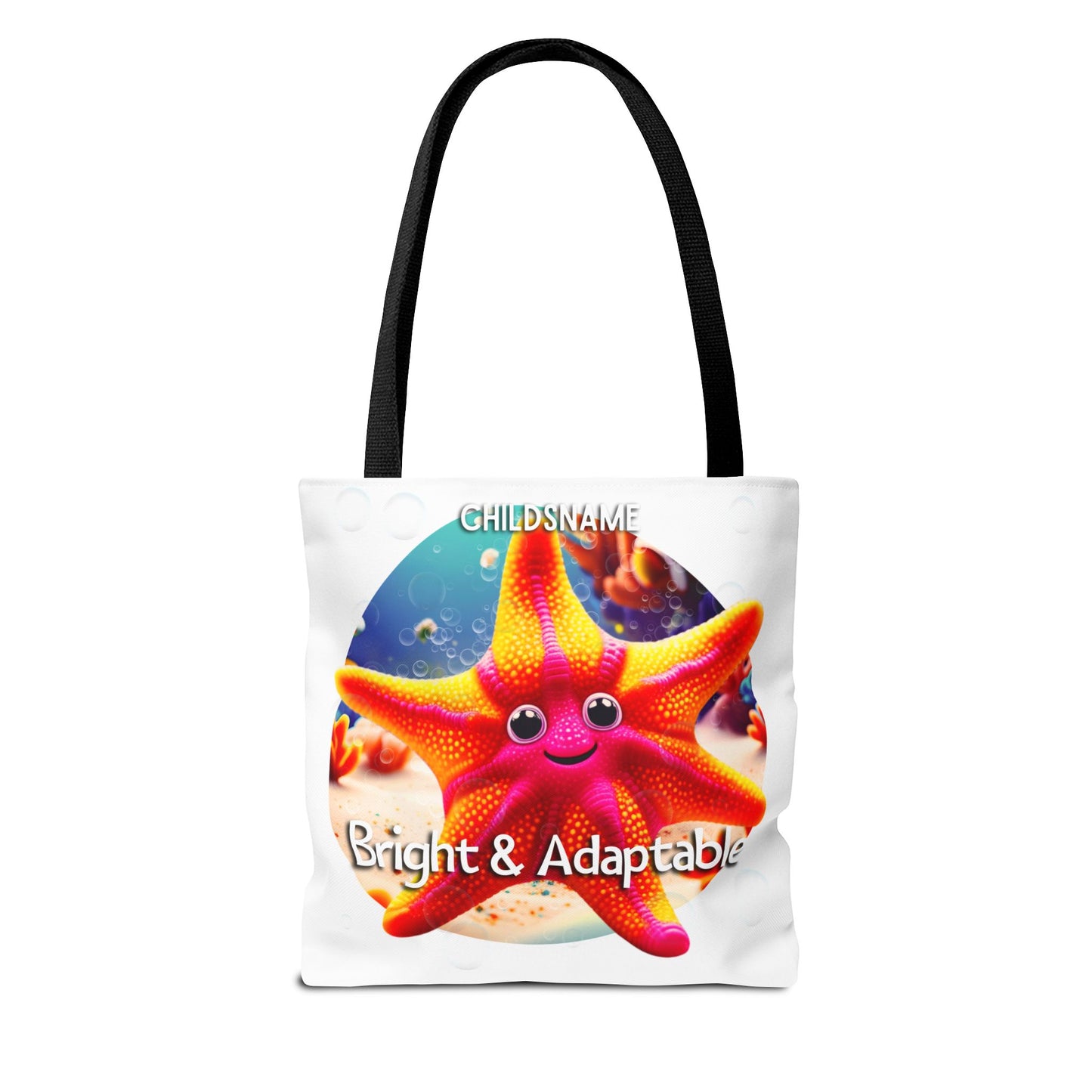 Personalized Kids Starfish Beach Tote Bag – Bright & Adaptable – Custom Sea Life Bag with Name