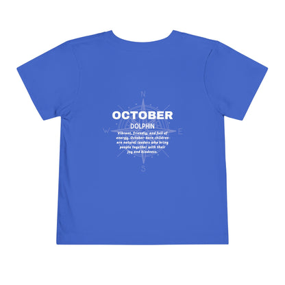 October Dolphin Toddler Tee Kids Birth Month Ocean Tshirt