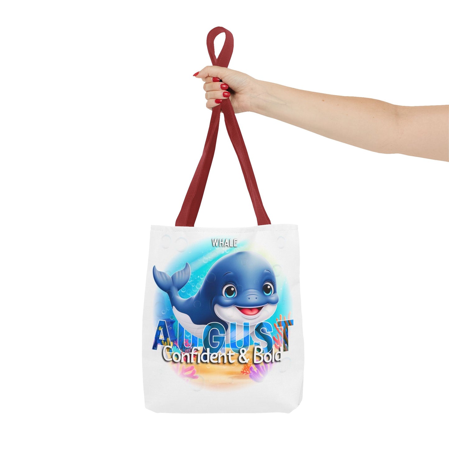 Kids Colorful August Whale Birth Month Tote Bag