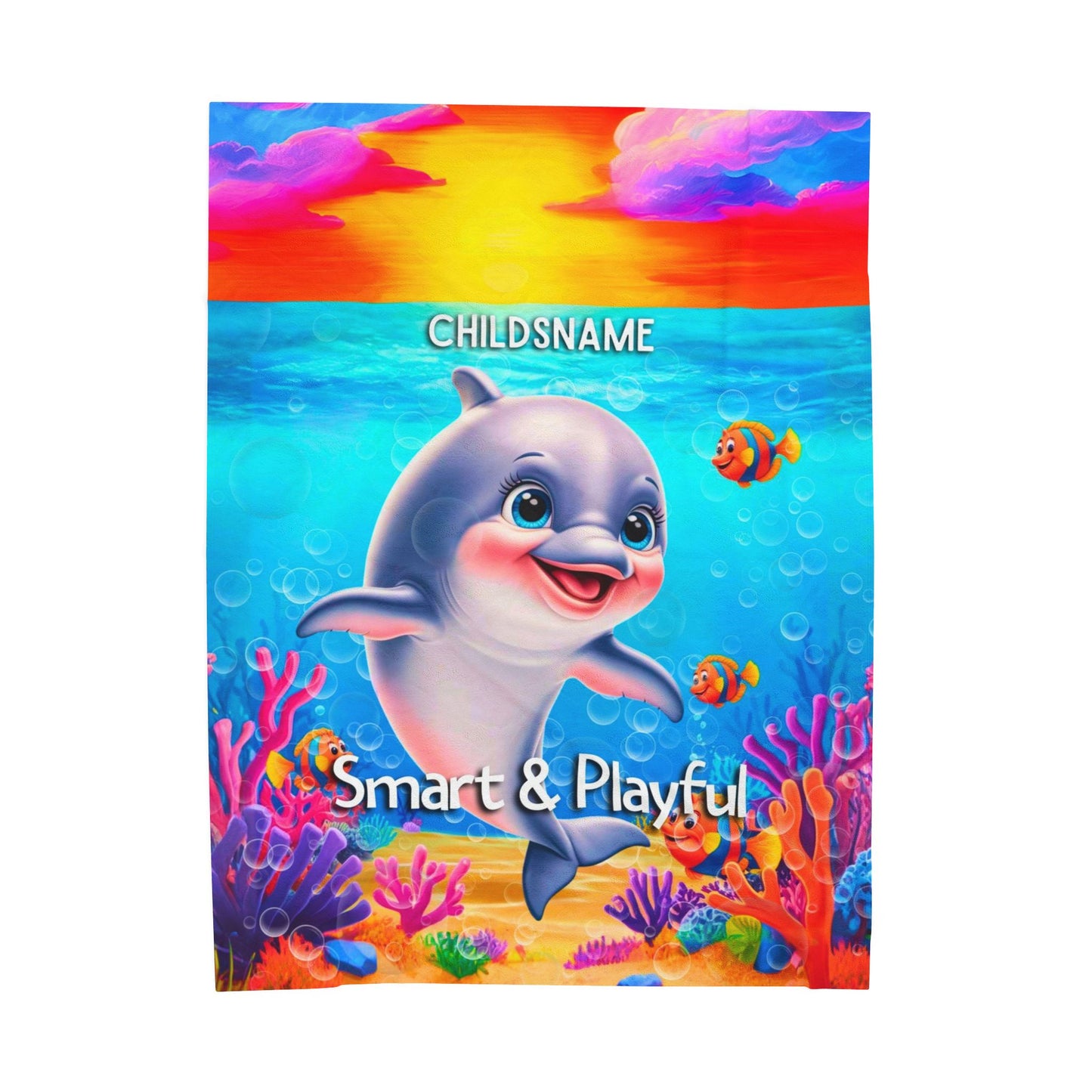Personalized Kids Shark Plush Blanket Smart & Playful