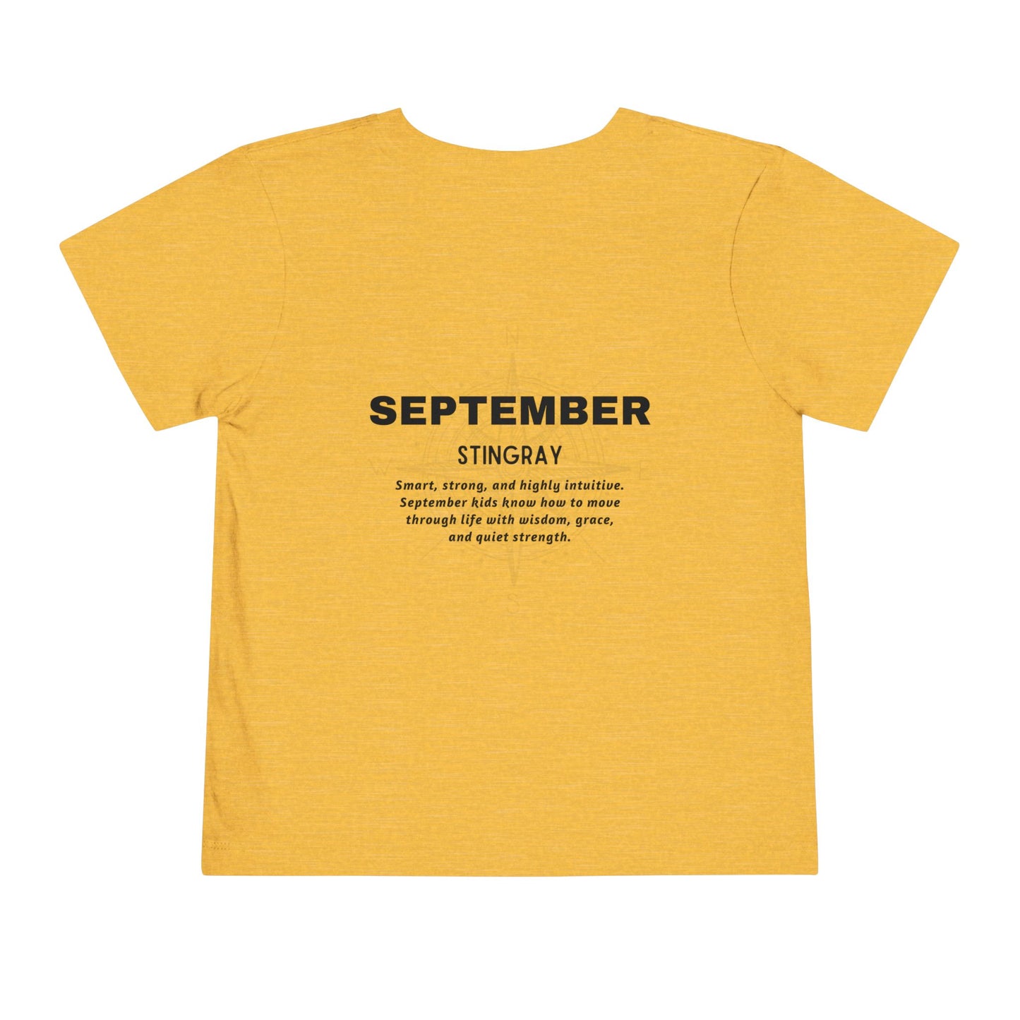 September Stingray Toddler Shirt, Kids Birth Month Sea Life Tshirt