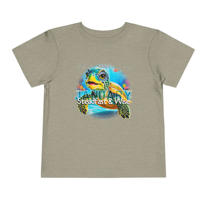 January Turtle Toddler TShirt Kids Birth Month Sea Life Tee