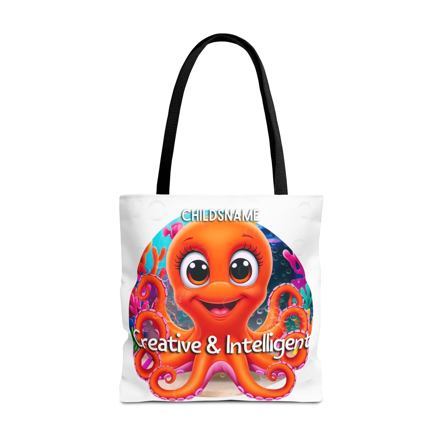 Personalized Kids Octopus Beach Tote Bag – Creative & Intelligent – Custom Sea Life Bag with Name