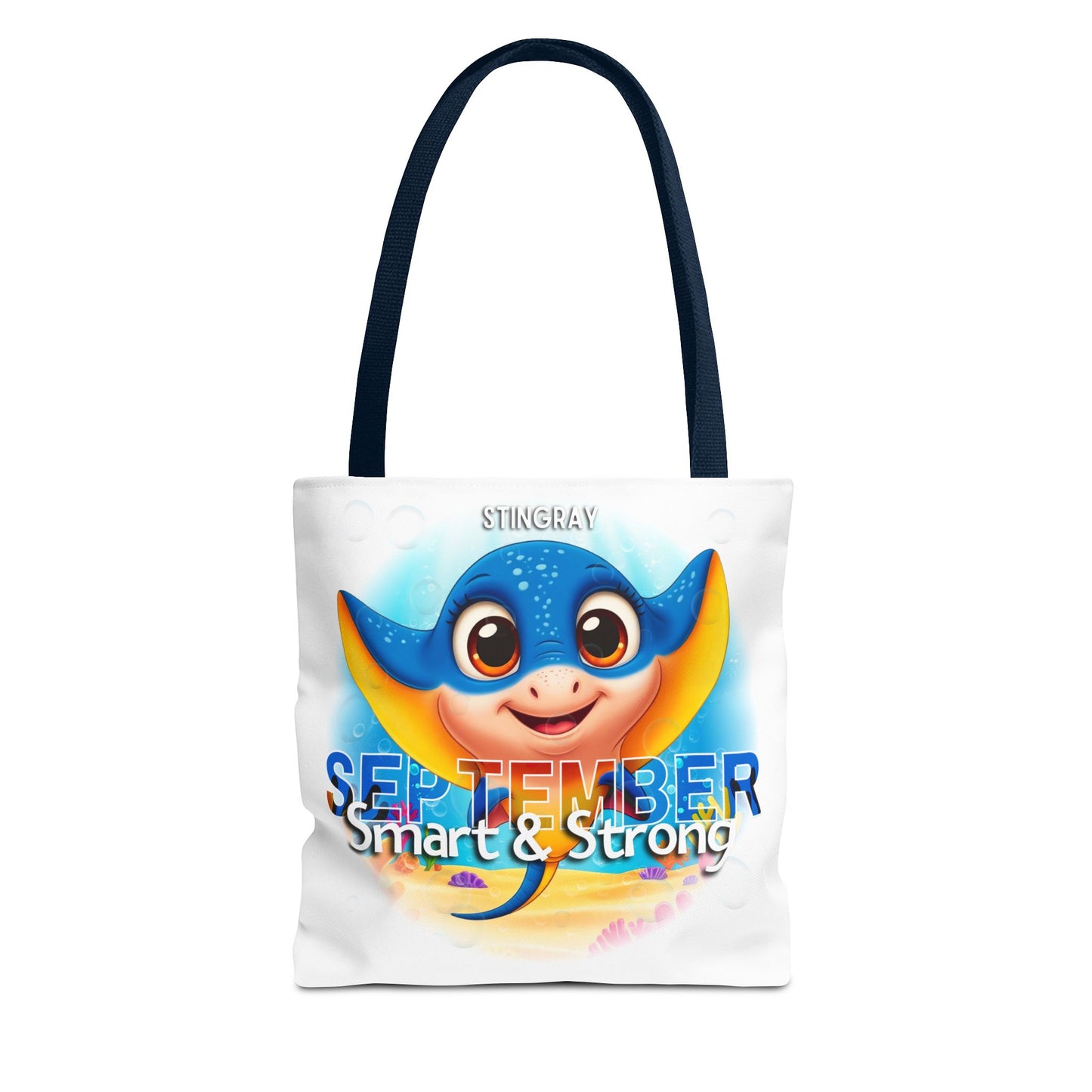 Kids Colorful September Stingray Birth Month Tote Bag