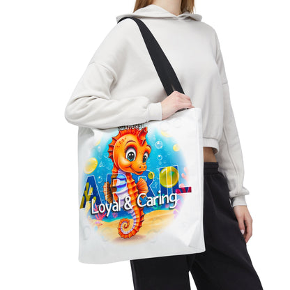 Kids Colorful April Seahorse Birth Month Tote Bag