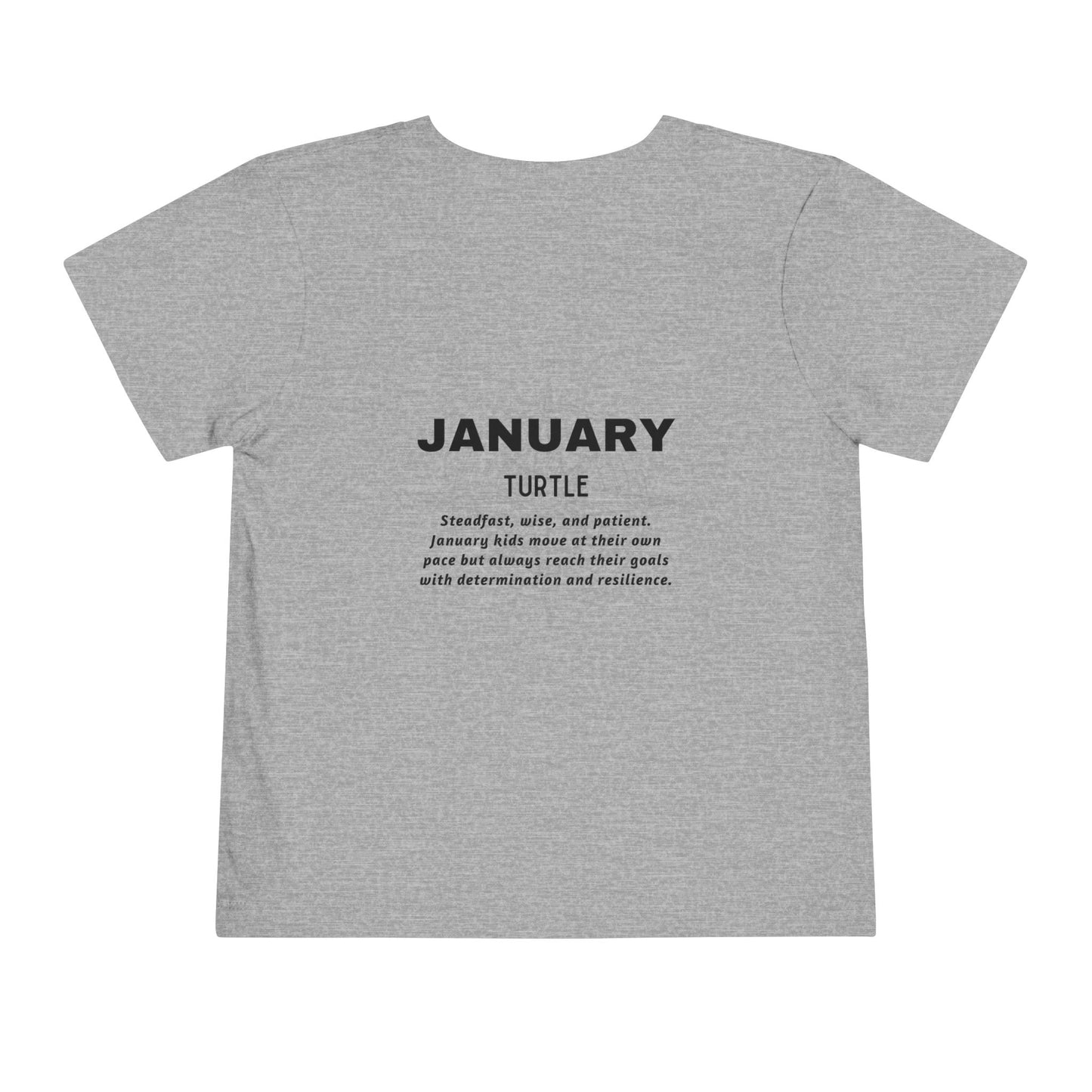 January Turtle Toddler TShirt Kids Birth Month Sea Life Tee