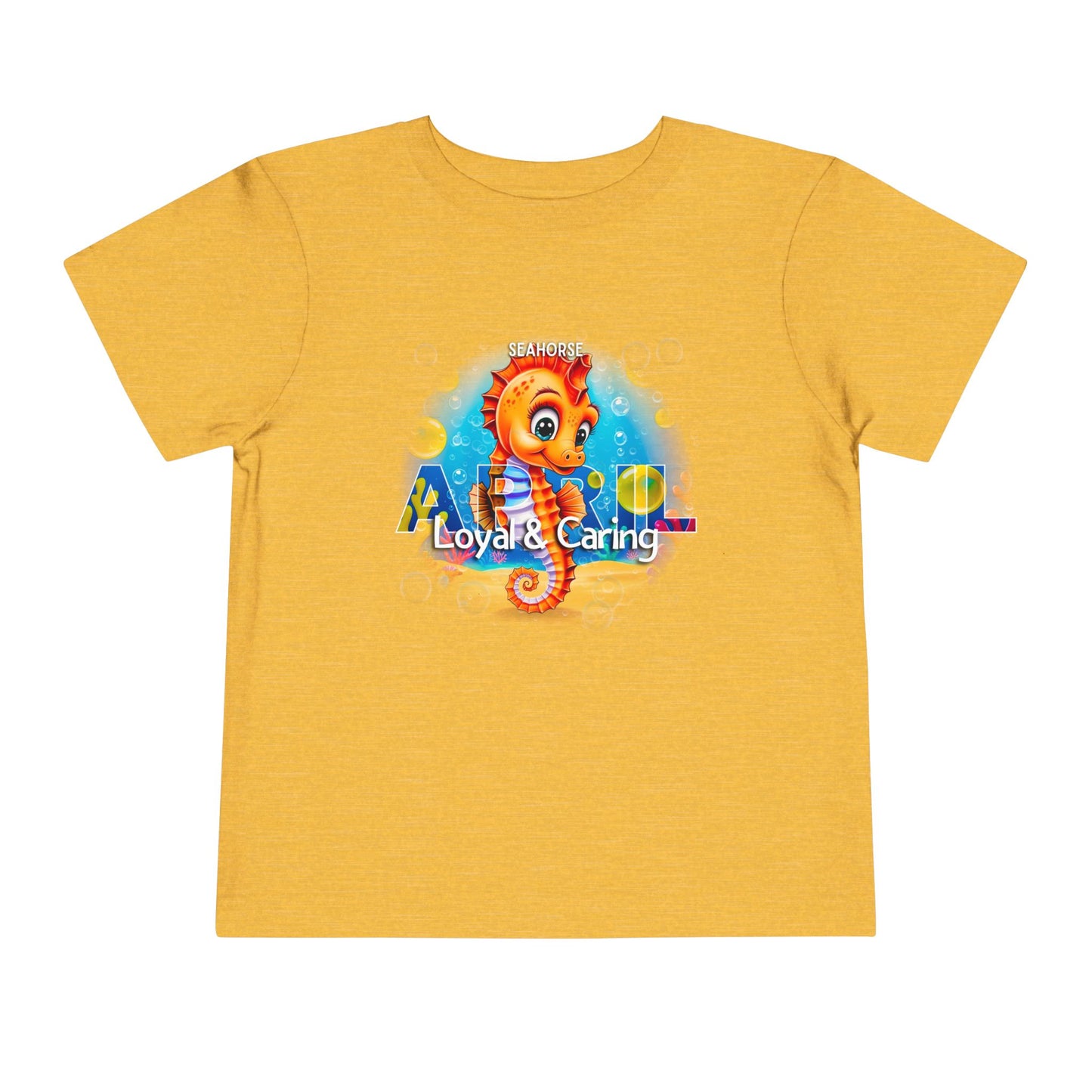 April Seahorse Toddler TShirt Kids Birth Month Ocean Tee