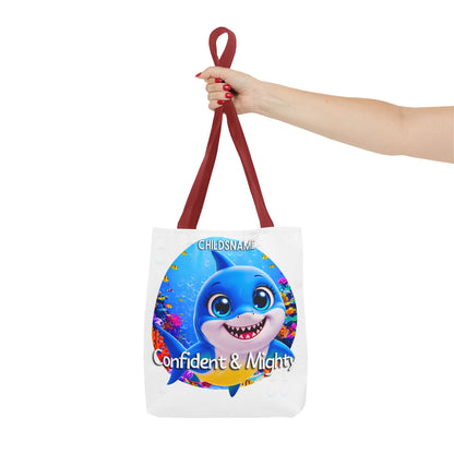 Personalized Kids Shark Beach Tote Bag Confident & Mighty