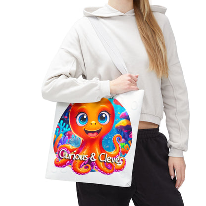 Personalized Kids Octopus Beach Tote Bag Curious & Clever