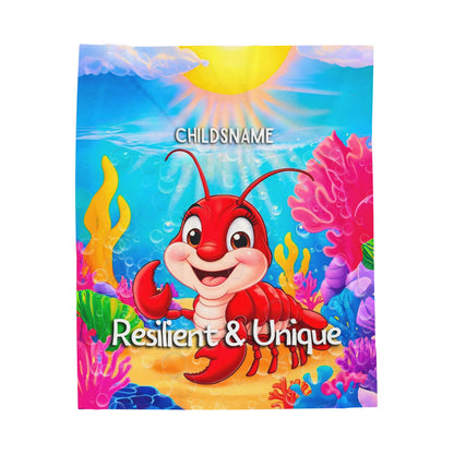 Personalized Kids Lobster Plush Blanket – Resilient & Unique