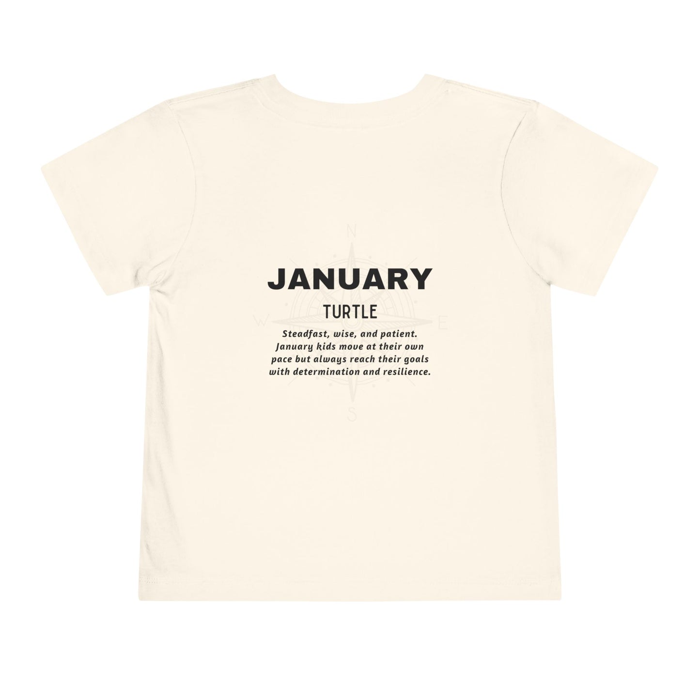 January Turtle Toddler TShirt Kids Birth Month Sea Life Tee