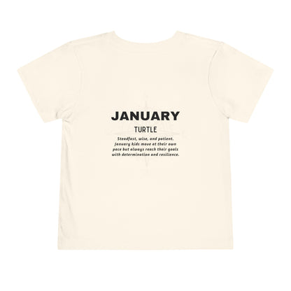 January Turtle Toddler TShirt Kids Birth Month Sea Life Tee