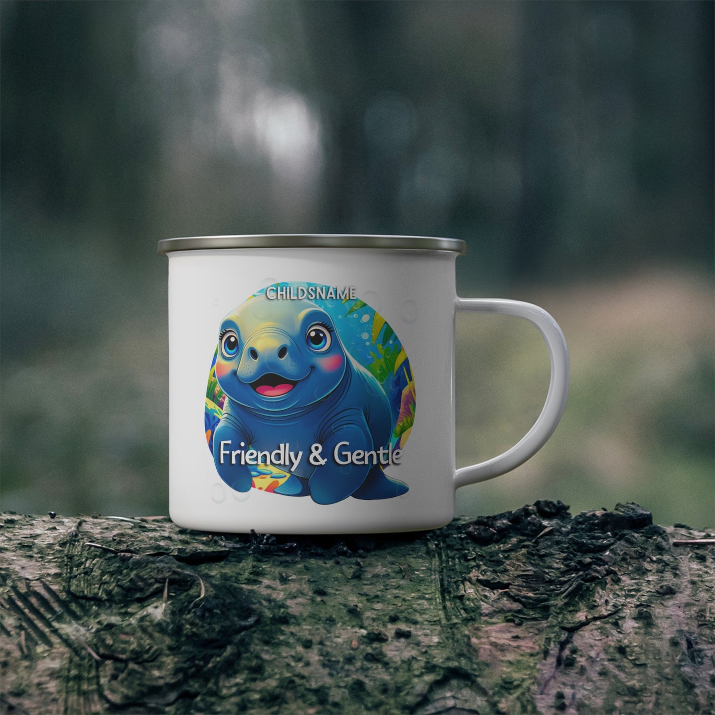 Personalized Kids Manatee Camping Mug Friendly & Gentle