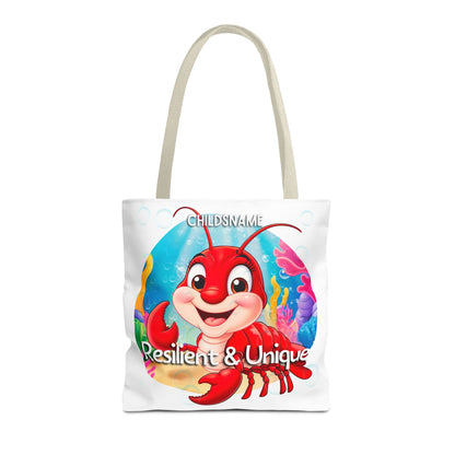 Personalized Kids Lobster Beach Tote Bag – Resilient & Unique – Custom Sea Life Bag with Name