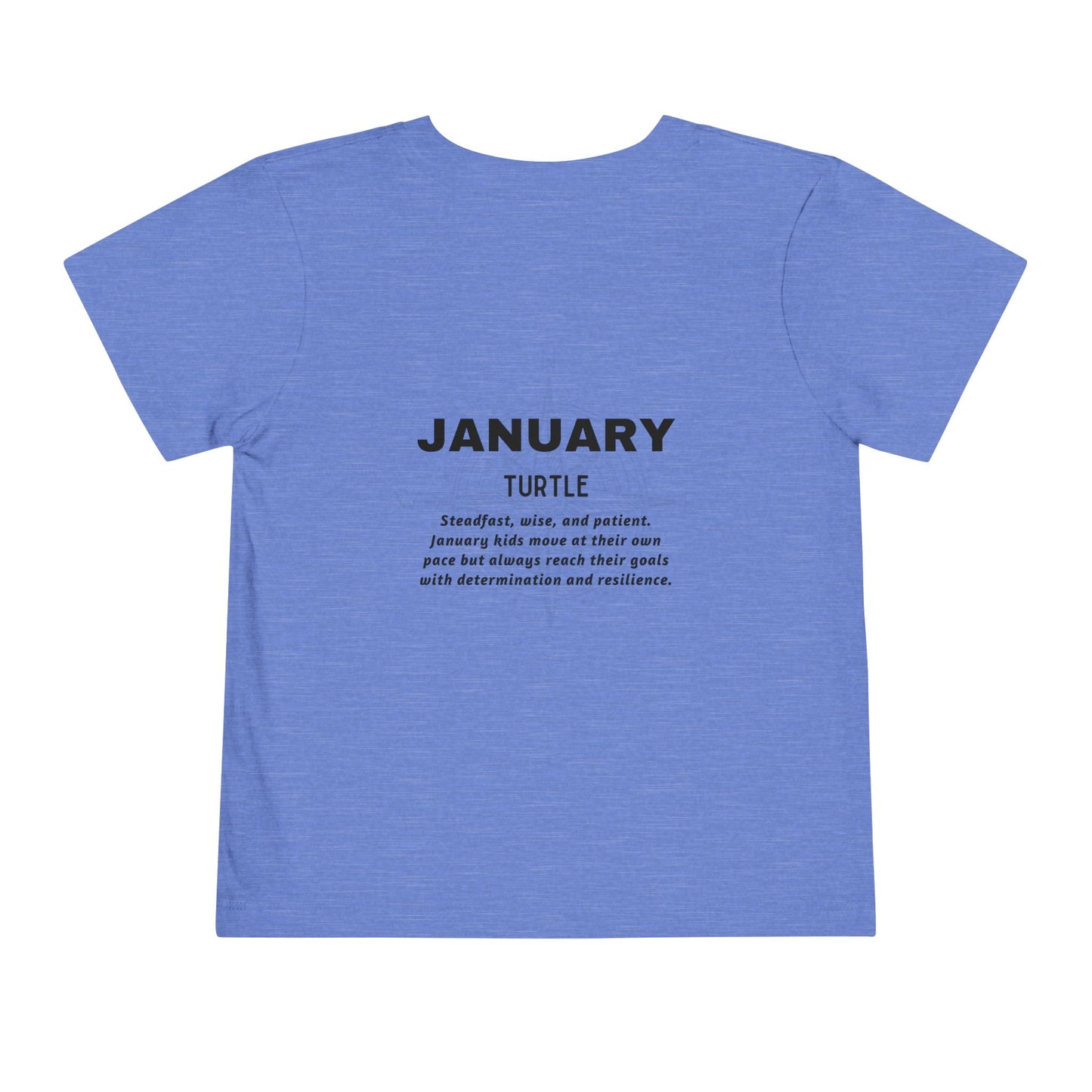 January Turtle Toddler TShirt Kids Birth Month Sea Life Tee