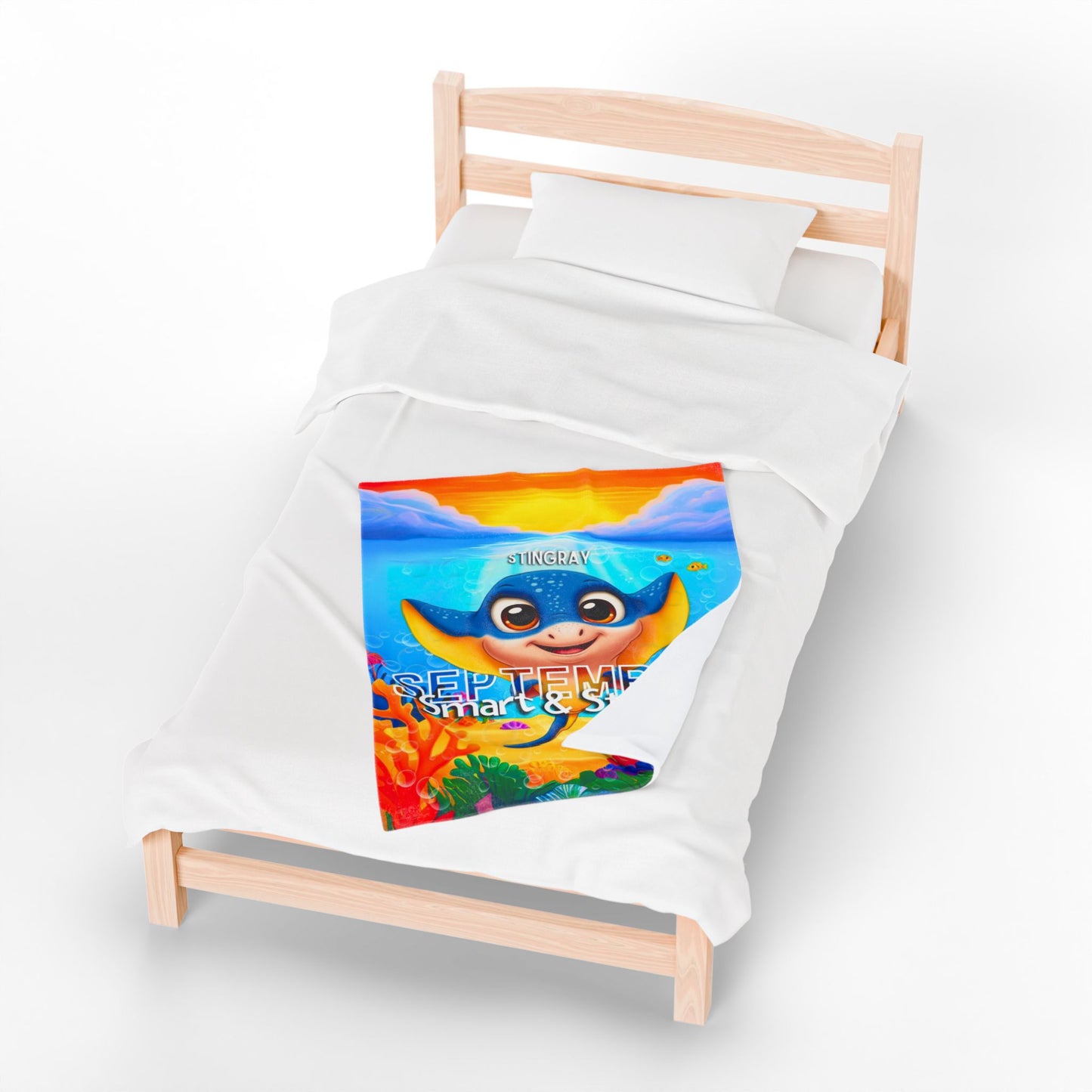 September Stingray Kids Blanket – Soft & Vibrant Stingray Blanket for Children