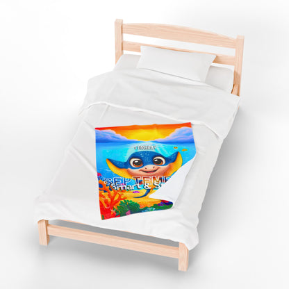 September Stingray Kids Blanket – Soft & Vibrant Stingray Blanket for Children