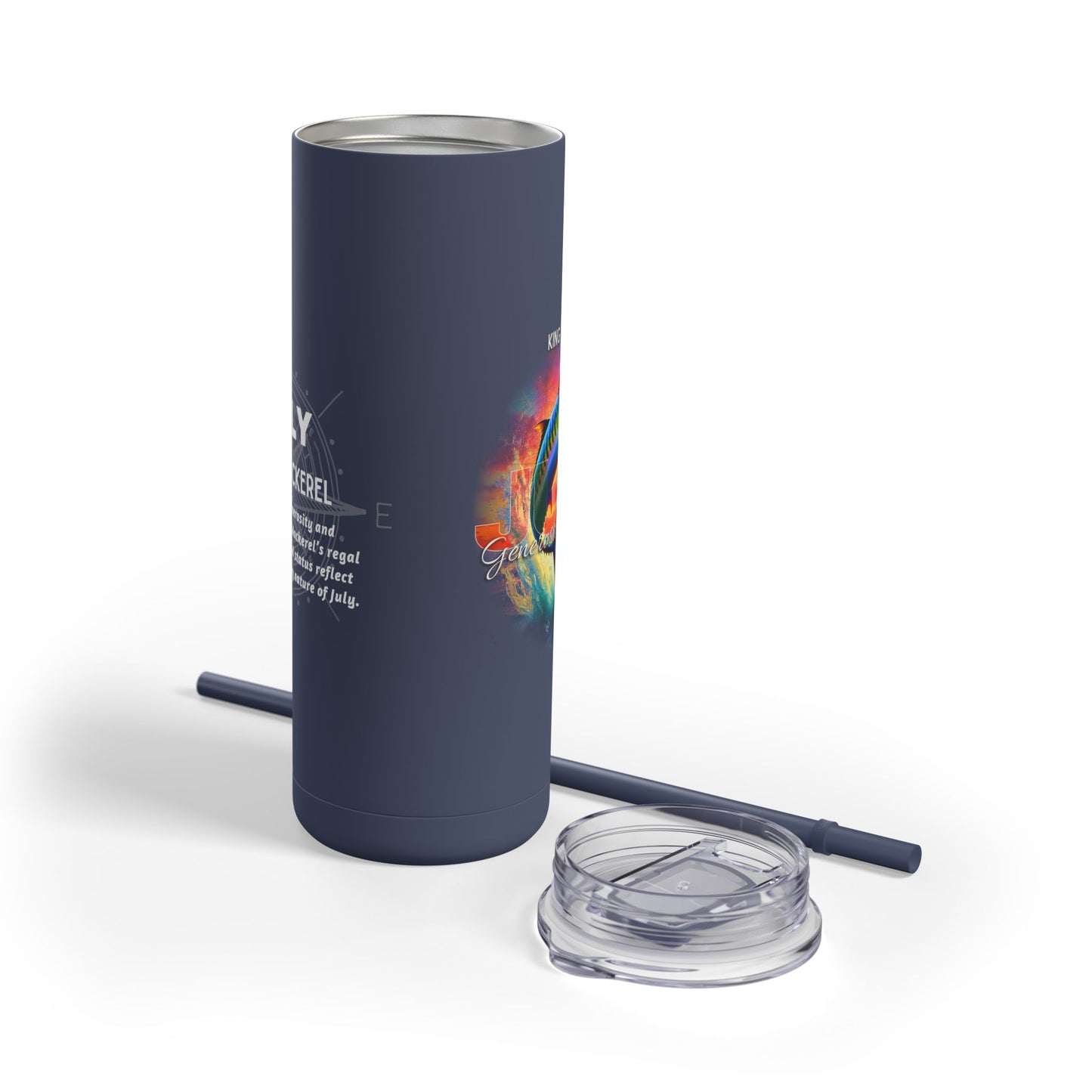 July King Mackerel 20oz Skinny Matte Birth Month Travel Tumbler