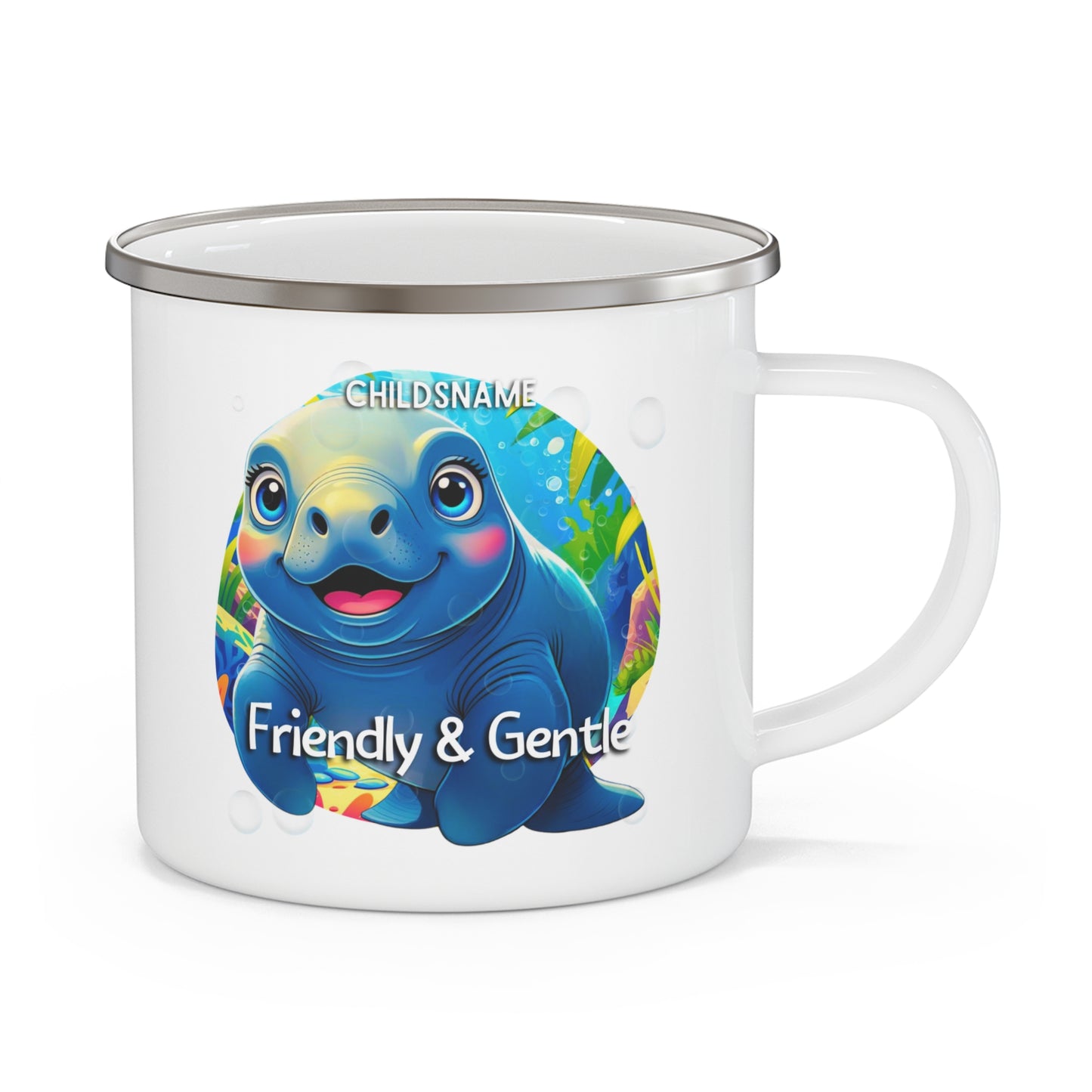 Personalized Kids Manatee Camping Mug Friendly & Gentle