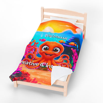 Personalized Kids Octopus Plush Blanket – Creative & Intelligent