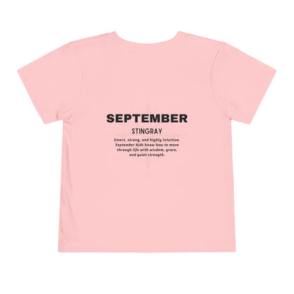 September Stingray Toddler Shirt, Kids Birth Month Sea Life Tshirt