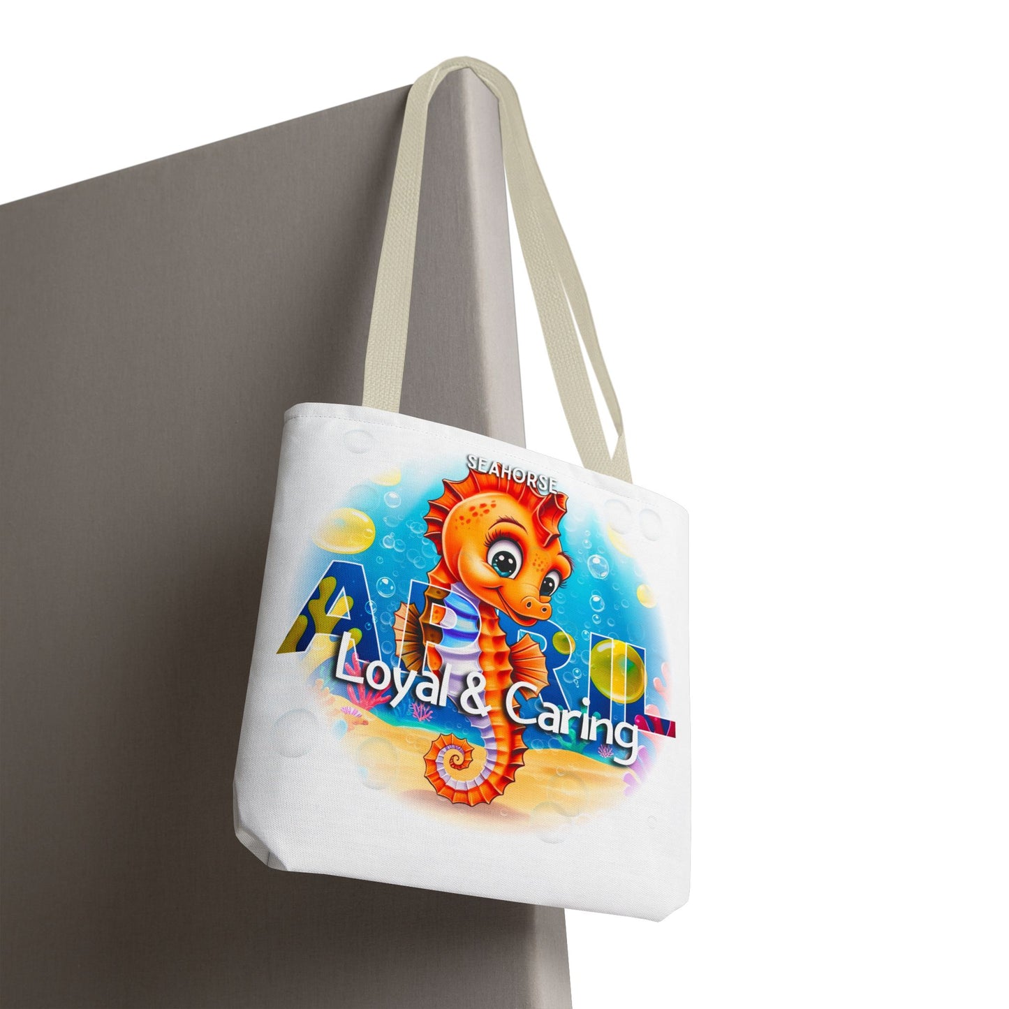 Kids Colorful April Seahorse Birth Month Tote Bag