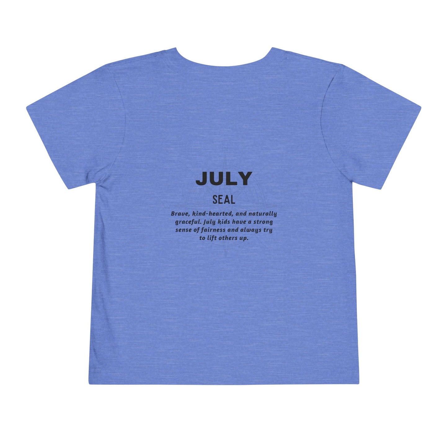 July Seal Toddler TShirt Kids Birth Month Ocean Animal Tee