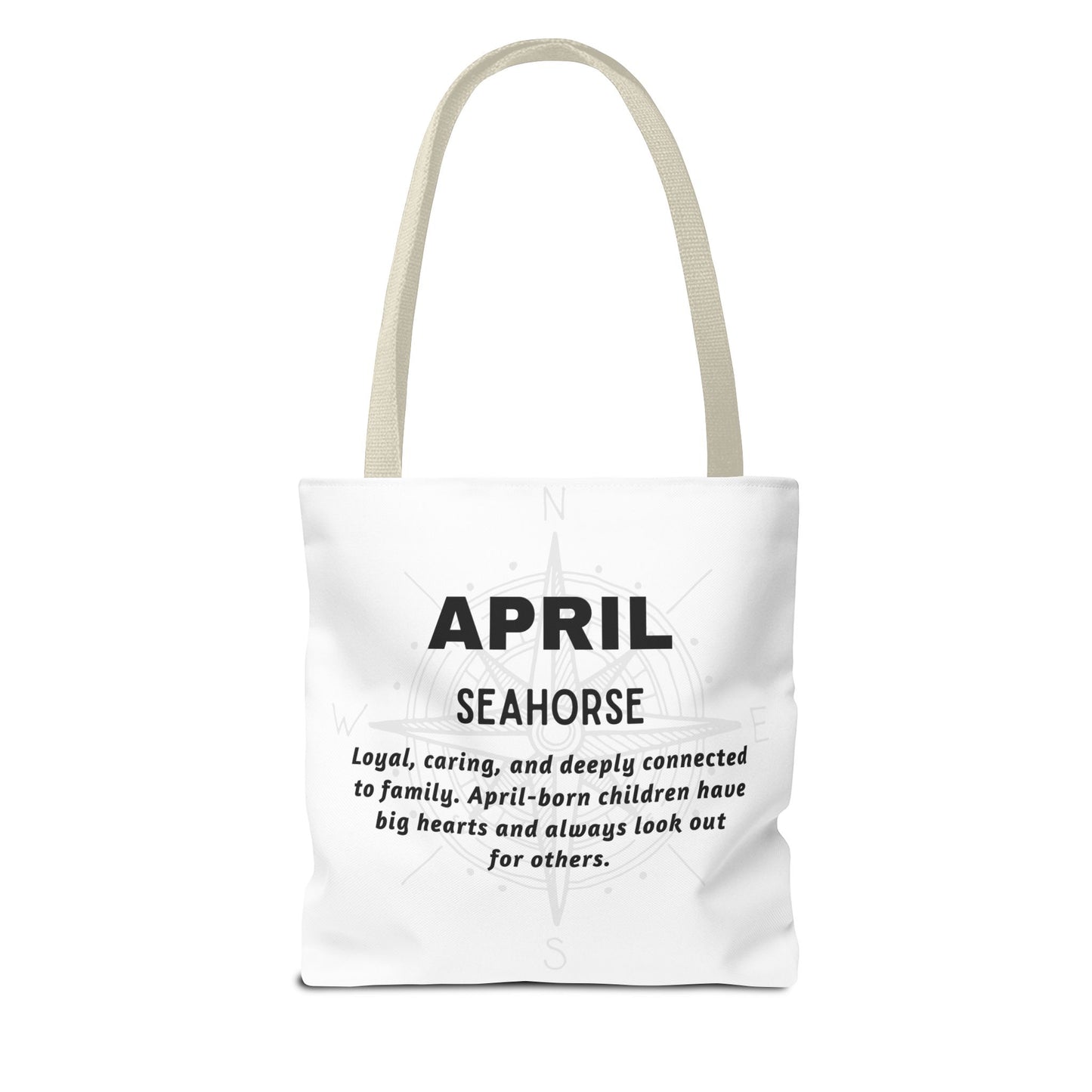 Kids Colorful April Seahorse Birth Month Tote Bag