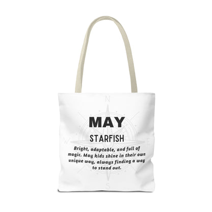 Kids Colorful May Starfish Birth Month Tote Bag