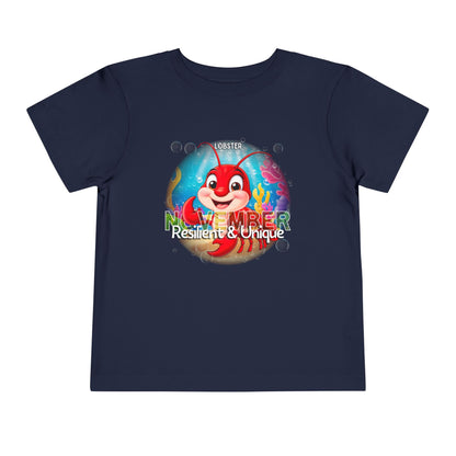 November Lobster Toddler TShirt Kids Birth Month Sea Life Tee