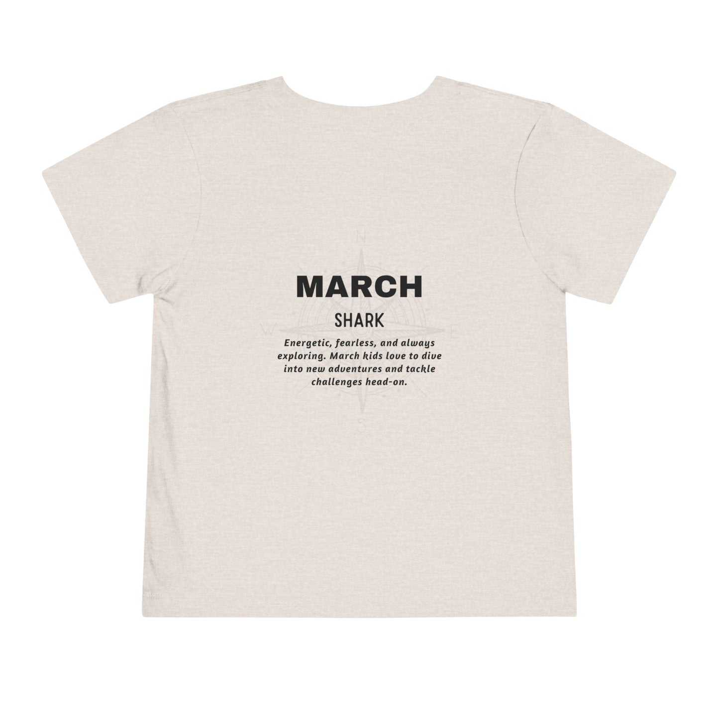 March Shark Toddler TShirt Kids Birth Month Ocean Adventure Tee