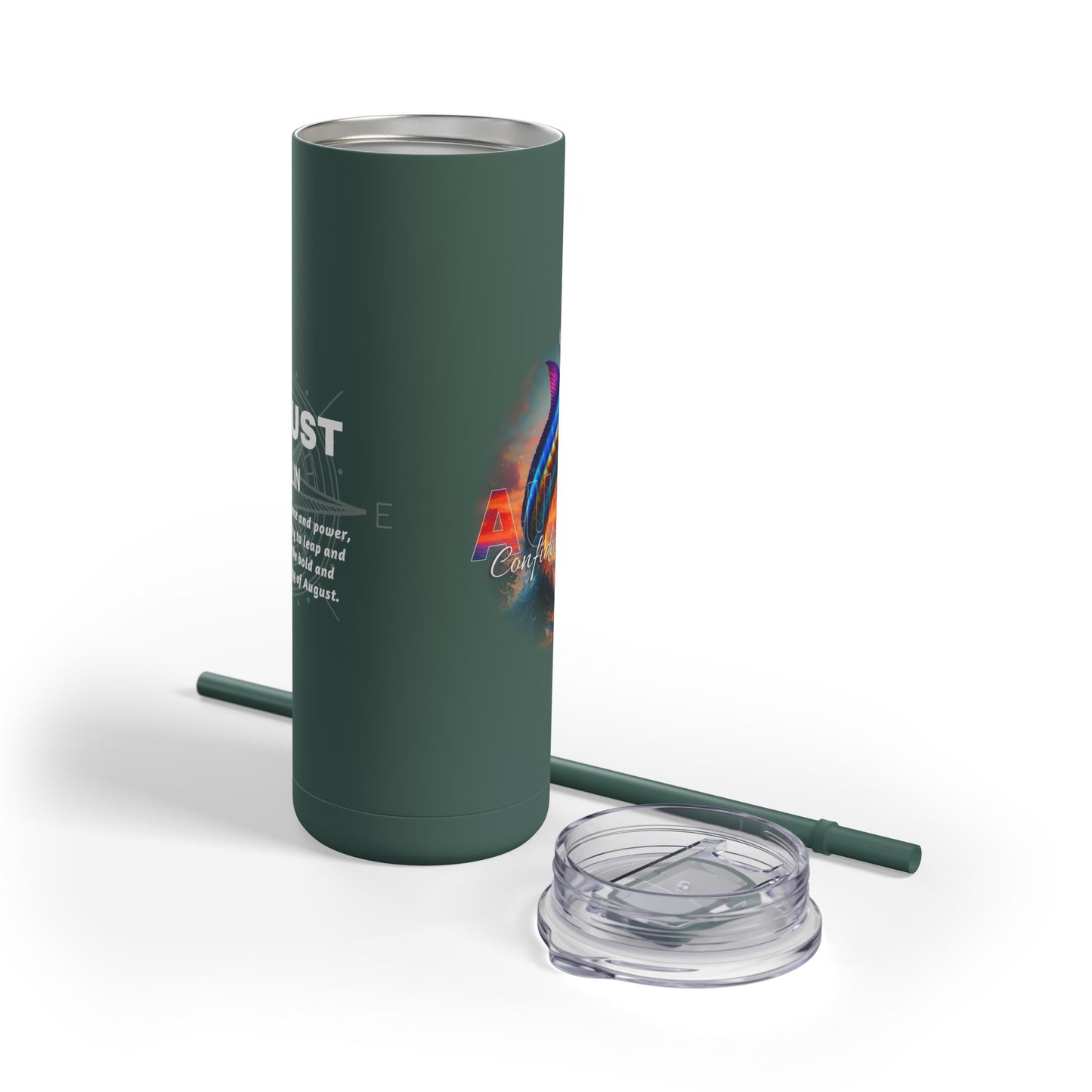 August Birth Month Marlin 20oz Skinny Matte Tumbler – Sleek, Strong & Adventurous Stainless Steel Travel Cup