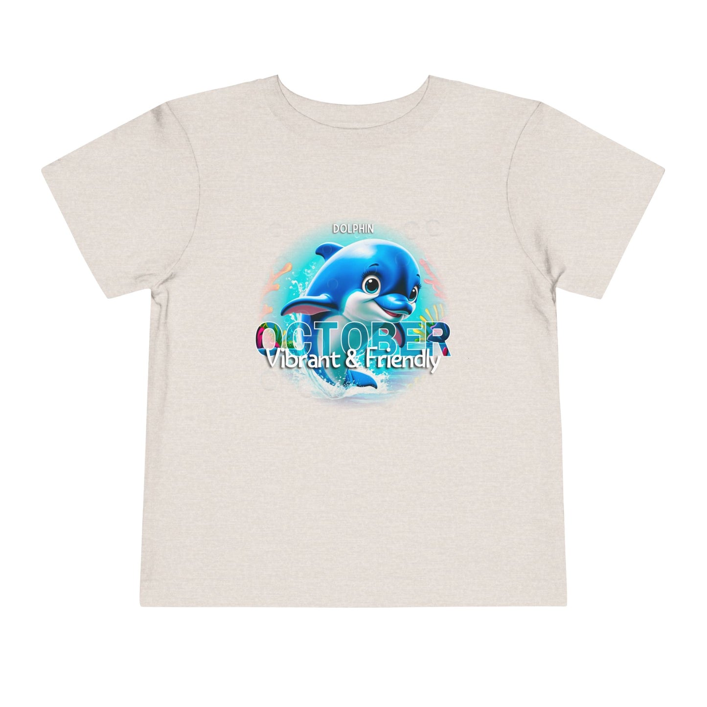 October Dolphin Toddler Tee Kids Birth Month Ocean Tshirt