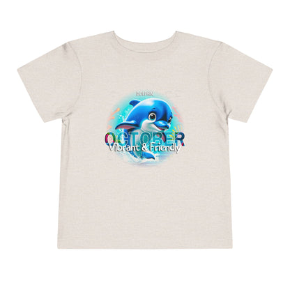 October Dolphin Toddler Tee Kids Birth Month Ocean Tshirt