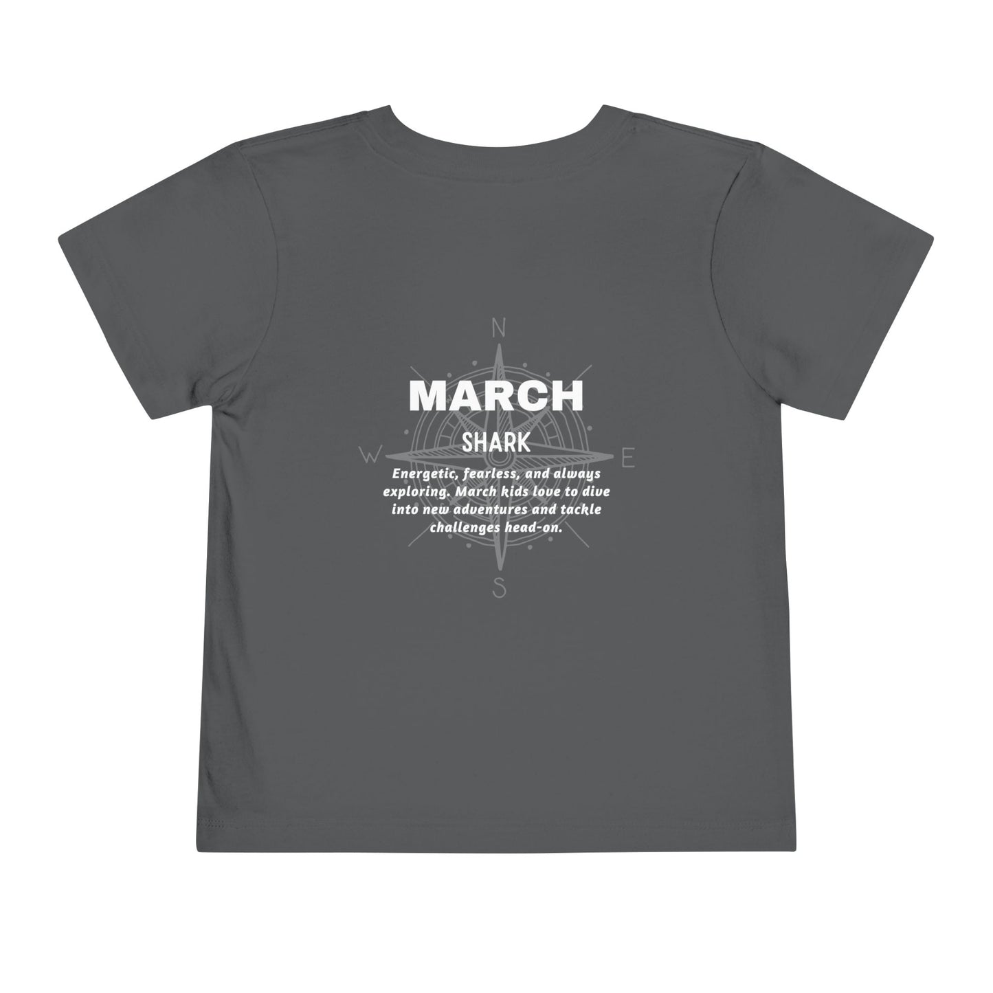 March Shark Toddler TShirt Kids Birth Month Ocean Adventure Tee