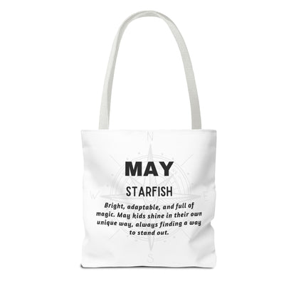Kids Colorful May Starfish Birth Month Tote Bag