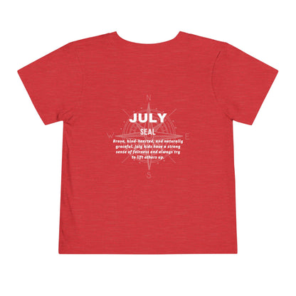 July Seal Toddler TShirt Kids Birth Month Ocean Animal Tee