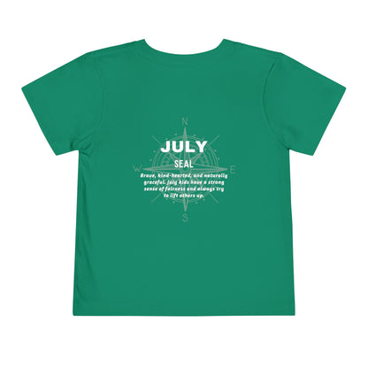 July Seal Toddler TShirt Kids Birth Month Ocean Animal Tee