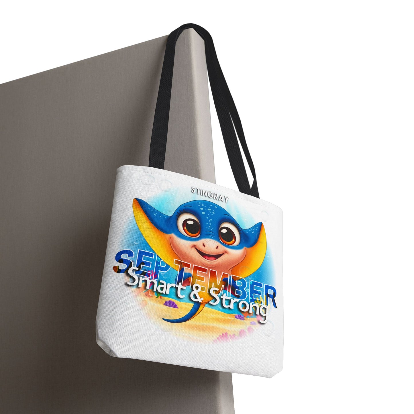 Kids Colorful September Stingray Birth Month Tote Bag