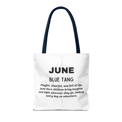 Kids Colorful June Blue Tang Birth Month Tote Bag