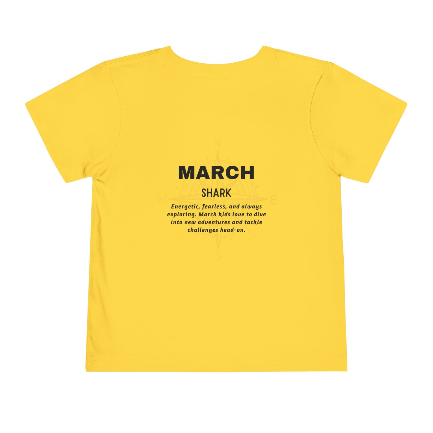 March Shark Toddler TShirt Kids Birth Month Ocean Adventure Tee