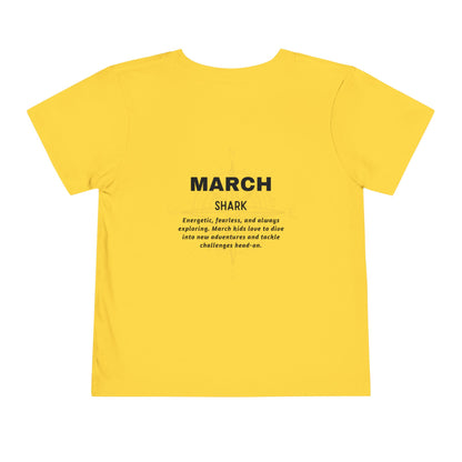 March Shark Toddler TShirt Kids Birth Month Ocean Adventure Tee