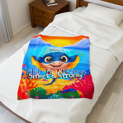 September Stingray Kids Blanket – Soft & Vibrant Stingray Blanket for Children