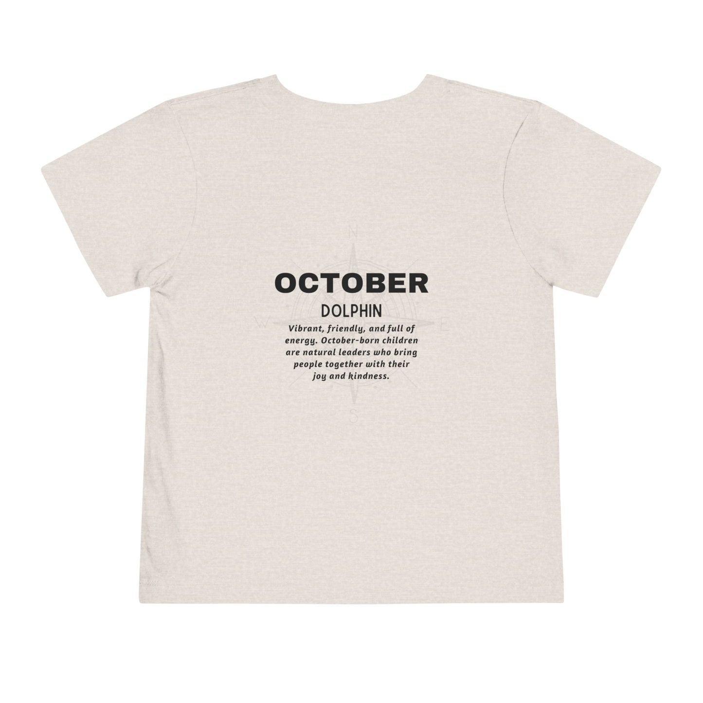 October Dolphin Toddler Tee Kids Birth Month Ocean Tshirt