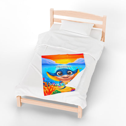 Personalized Kids Stingray Plush Blanket – Smart & Strong