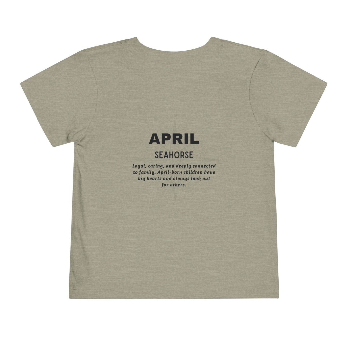 April Seahorse Toddler TShirt Kids Birth Month Ocean Tee