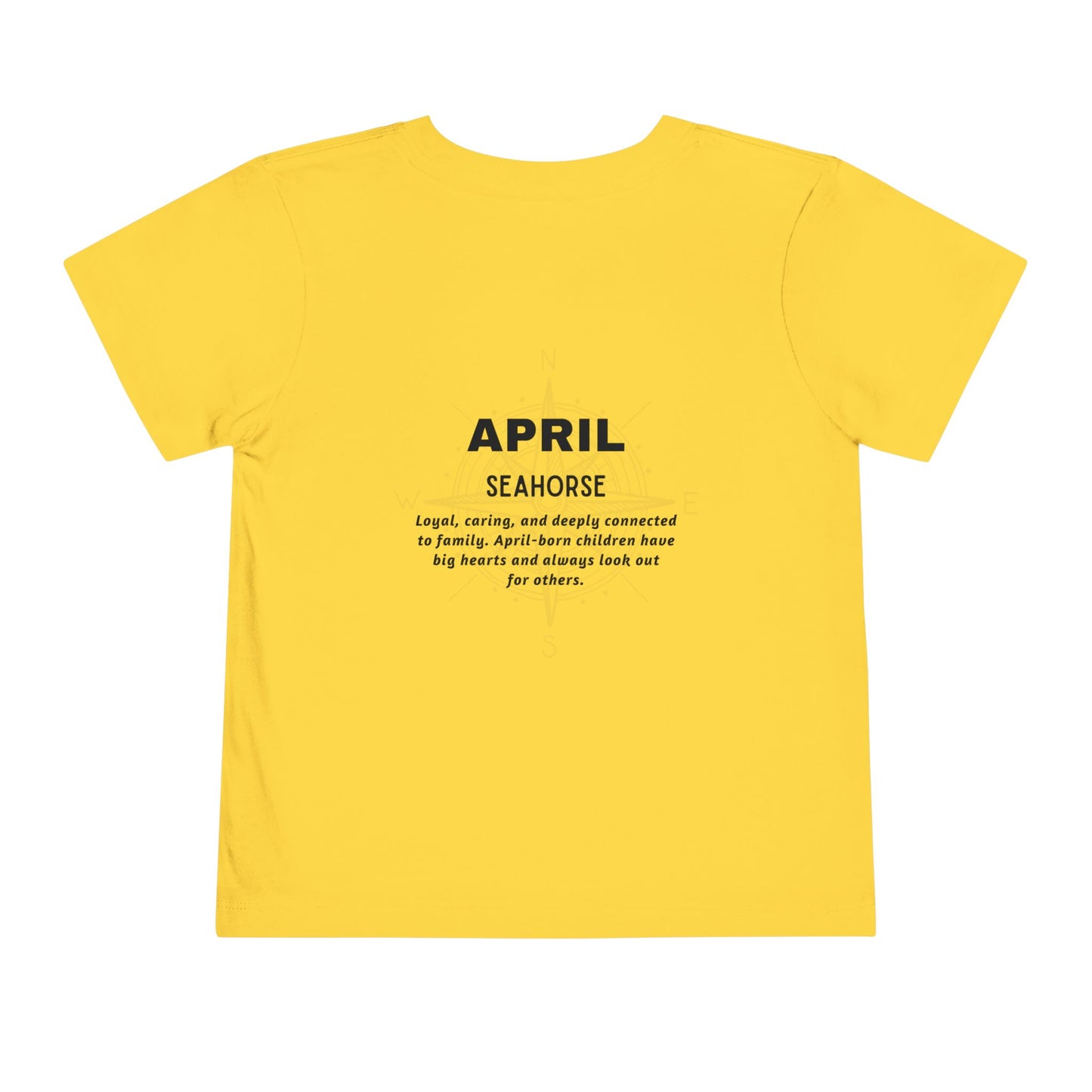 April Seahorse Toddler TShirt Kids Birth Month Ocean Tee