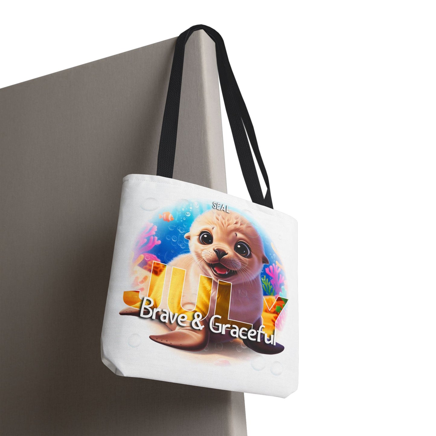 Kids Colorful July Seal Birth Month Tote Bag