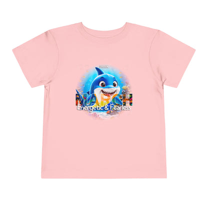 March Shark Toddler TShirt Kids Birth Month Ocean Adventure Tee